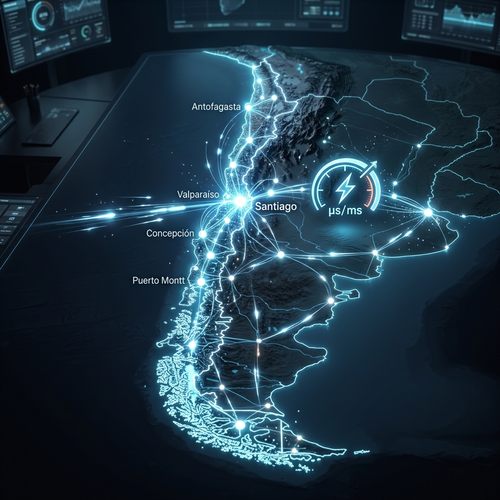 Mapa de latencia y conectividad en Chile