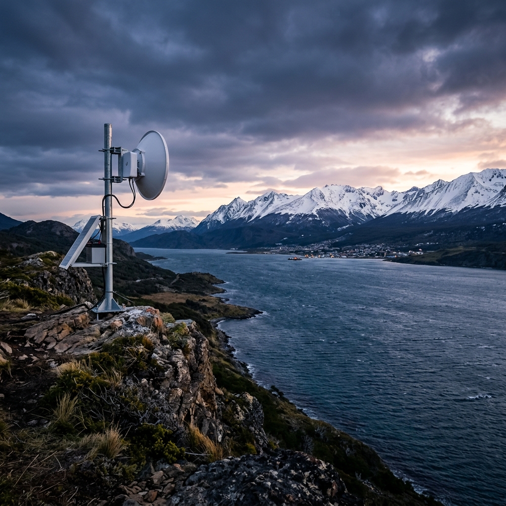 Enlace inalámbrico de larga distancia en el Canal Beagle